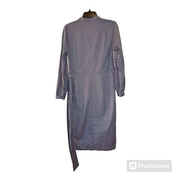 H&M Knee Length Button Up Shirt Dress V-Neckline Balloon Sleeves Preowned Size 2 - Picture 13 of 14